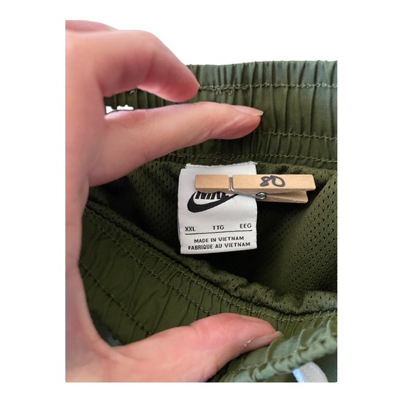 NIKE Standard Fit Mid Thigh Length Athletic Shorts Olive Green Size XXL - Picture 4 of 11